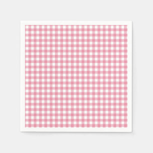Servilleta De Papel Fiesta de Bebé a Cuadros Rosa