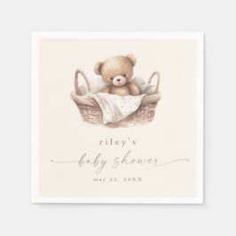 Servilleta De Papel Fiesta de Bebé Boho de Oso de Peluche Neutro en Gé