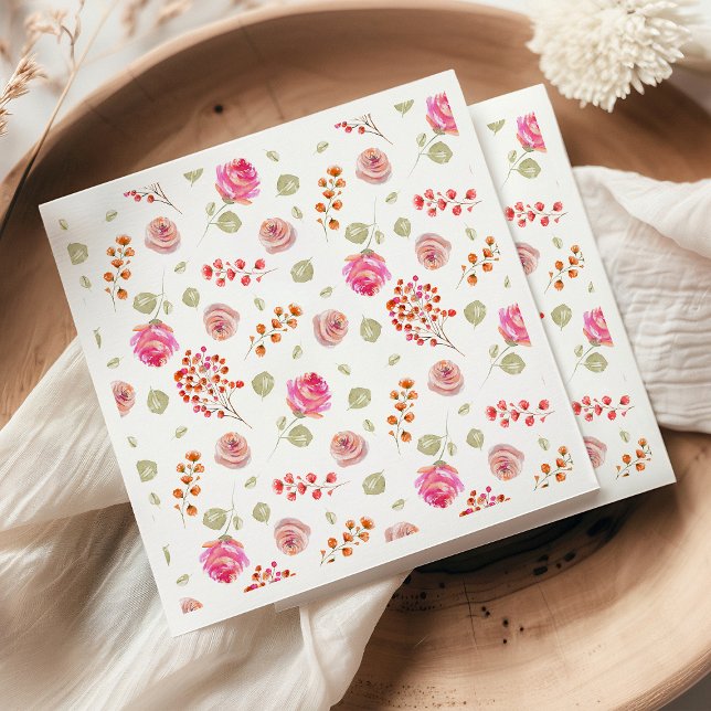 Servilleta De Papel Fiesta de Bebé con Patrón de Flores Silvestres (Subido por el creador)