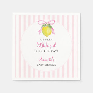 Servilleta De Papel Fiesta de Bebé Coquette Limón Rosa