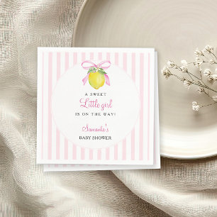 Servilleta De Papel Fiesta de Bebé Coquette Limón Rosa