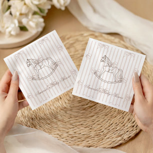 Servilleta De Papel Fiesta de Bebé de Caballo Mecedor Neutral en Géner