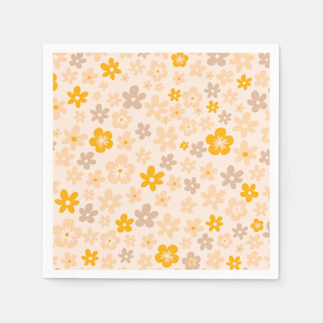 Servilleta De Papel Fiesta de Bebé de Flor Silvestre de Pradera Cálida (Anverso)