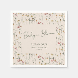 Servilleta De Papel Fiesta de Bebé de Flor Silvestre en Flor Boho Flor