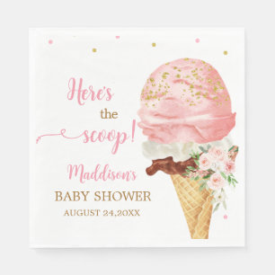 Servilleta De Papel Fiesta de Bebé de Helado Rosa