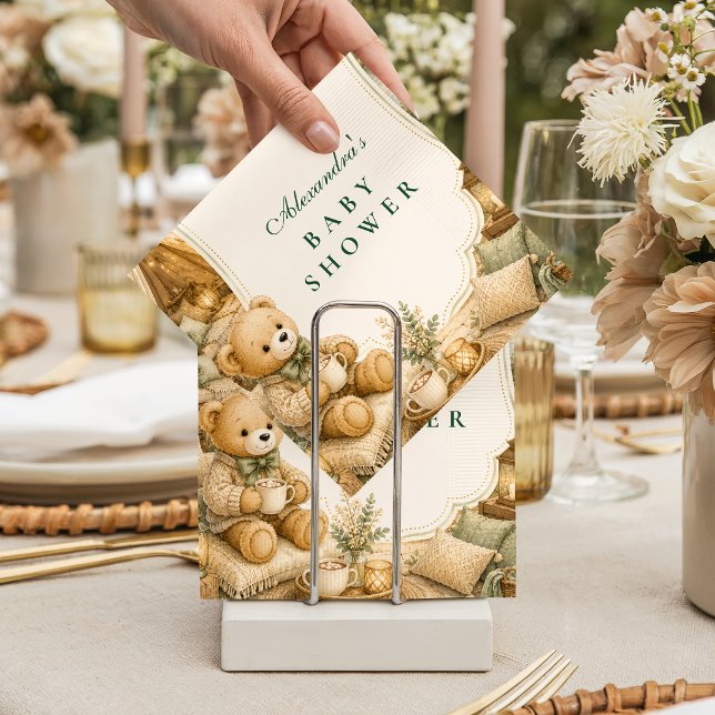 Servilleta De Papel Fiesta de Bebé de Oso de Camping Rústico Bosque (Subido por el creador)