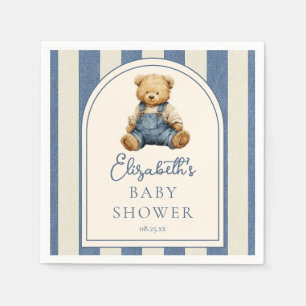 Servilleta De Papel Fiesta de Bebé de Oso de Peluche de Mezclilla