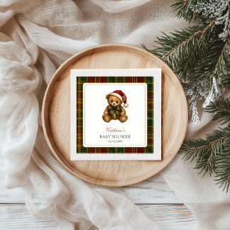 Servilleta De Papel Fiesta de Bebé del Oso de Peluche de Navidad en Ta