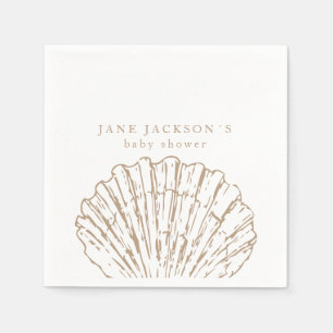 Servilleta De Papel Fiesta de Bebé Elegante Concha Náutica Costera