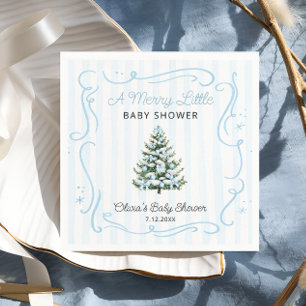 Servilleta De Papel Fiesta de Bebé Invierno Azul Árbol de Navidad