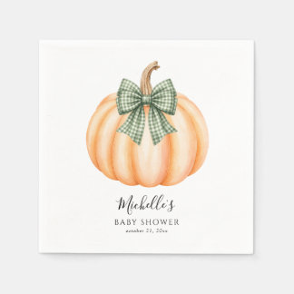 Servilleta De Papel Fiesta de bebé lazo de cuadros verde calabaza nara