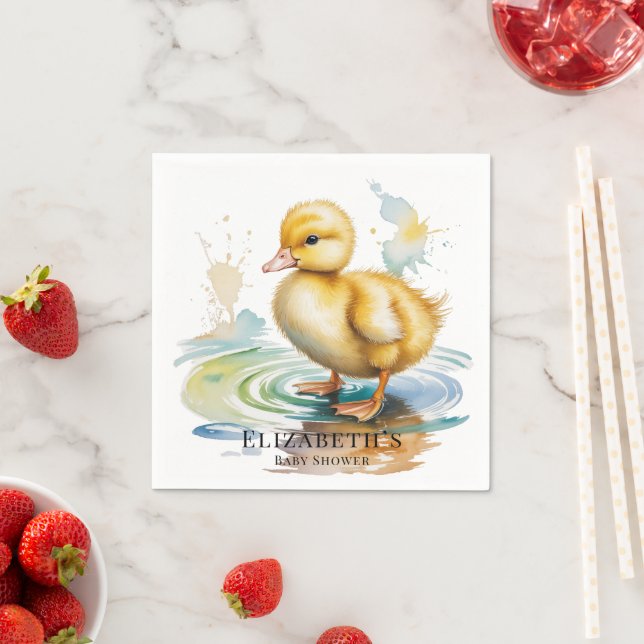 Servilleta De Papel Fiesta de Bebé Neutro Patito Adorable (In situ)
