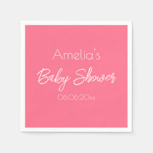 Servilleta De Papel Fiesta de bebé rosa bonita personalizada