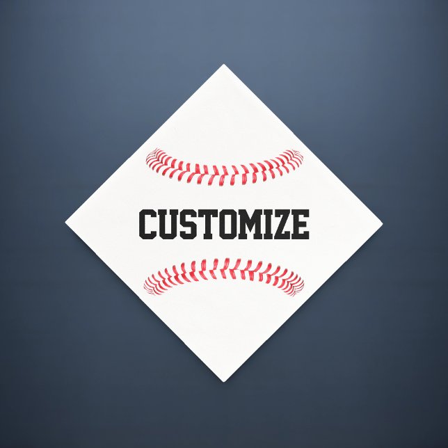 Servilleta De Papel Fiesta de béisbol o Personalizado de Banquetes de  (Baseball party napkins with custom team name or text)