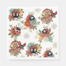 Fiesta De Bichos De Ladybug Almuercheon Napkins, D