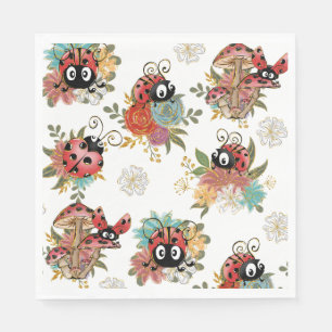 Servilleta De Papel Fiesta De Bichos De Ladybug Almuercheon Napkins, D