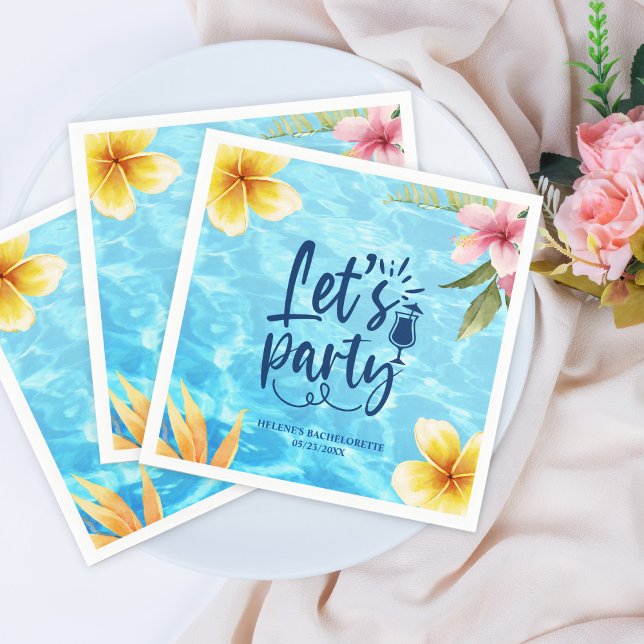 Servilleta De Papel Fiesta de billar personalizado de fin de semana de (Bachelorette Weekend Personalized Pool Party Napkins)