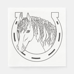 Servilleta De Papel Fiesta de Boda Caballo Poni Ecuestre Occidental