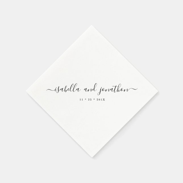 Servilleta De Papel Fiesta de bodas simple y elegante (Borde)