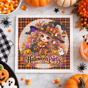 Servilleta De Papel Fiesta de Bruja Adorable de Halloween