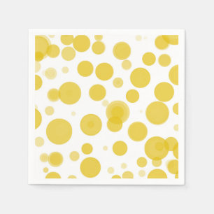 Servilleta De Papel Fiesta de Burbujas Amarillas Blancas con Lunares M