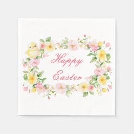 Servilleta De Papel Fiesta de búsqueda de huevos de Pascua con flores 