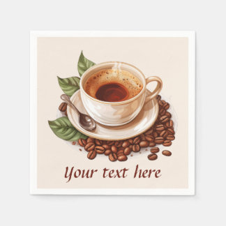 Servilleta De Papel Fiesta de café lindo añadir mensaje