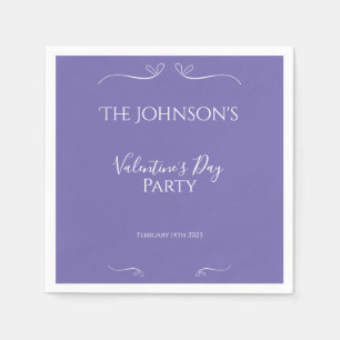 Servilleta De Papel Fiesta de celebración de Día de San Valentín púrpu