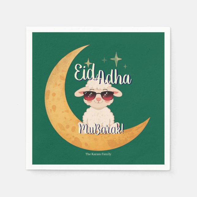 Servilleta De Papel Fiesta de Celebración de Eid Mubarak (Anverso)