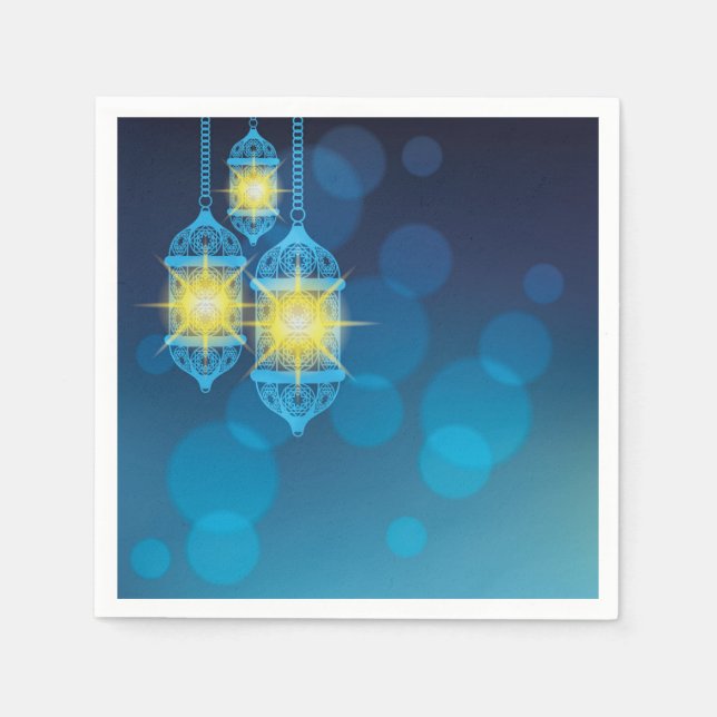 Servilleta De Papel Fiesta de cena de farolillos árabes marroquíes (Anverso)