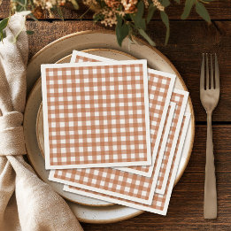 Servilleta De Papel Fiesta de cena de gingham de otoño rústico