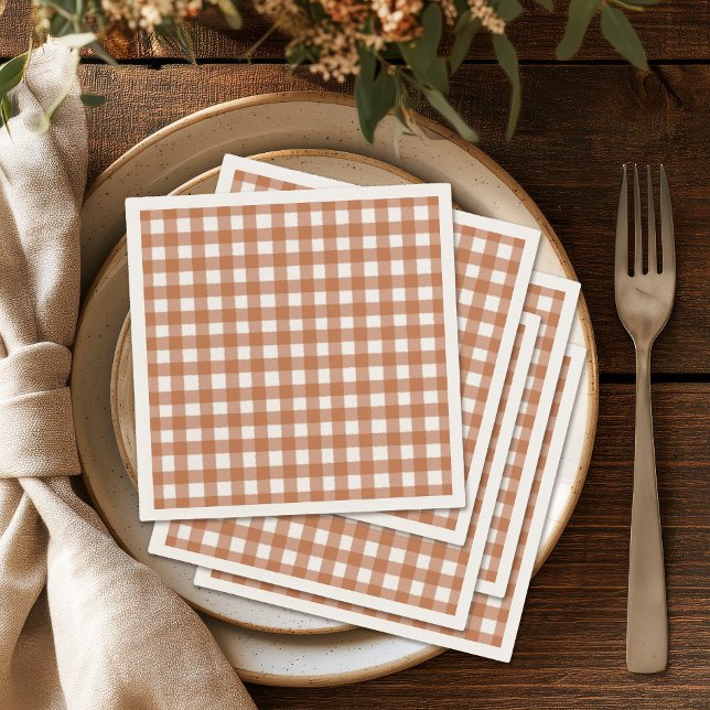 Servilleta De Papel Fiesta de cena de gingham de otoño rústico (Subido por el creador)