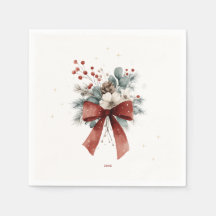 Fiesta de cena de Navidad con lazo floral