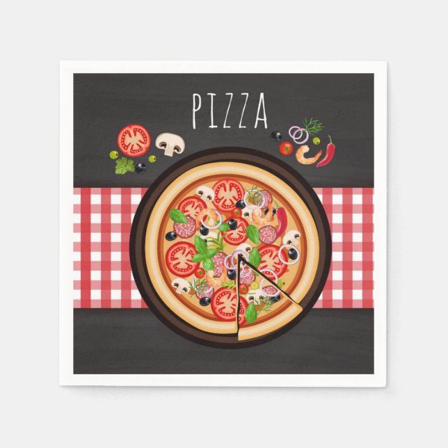 Servilleta De Papel Fiesta de cena pizza (Anverso)