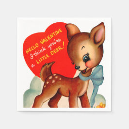 Servilleta De Papel Fiesta de ciervos de San Valentín retro