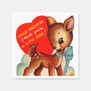 Servilleta De Papel Fiesta de ciervos de San Valentín retro