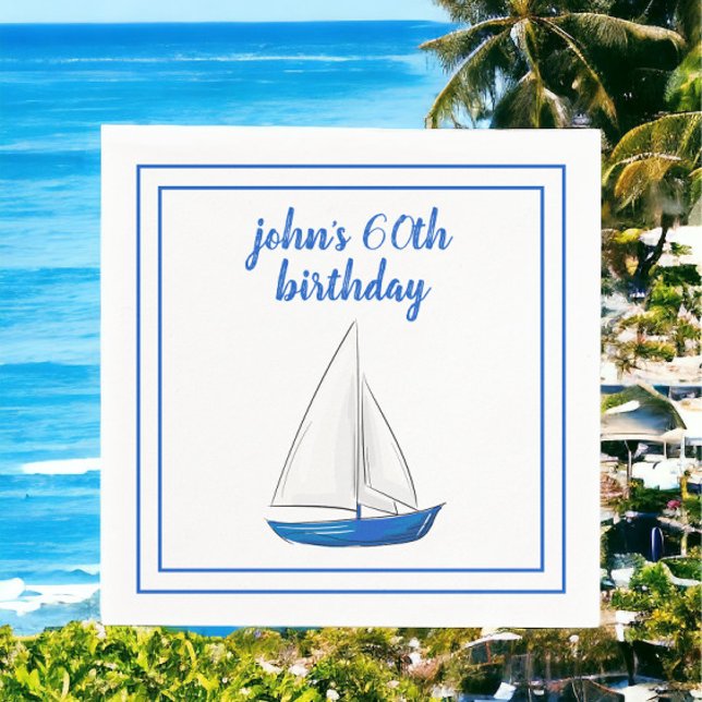 Servilleta De Papel Fiesta de cóctel azul chic náutico  (Subido por el creador)