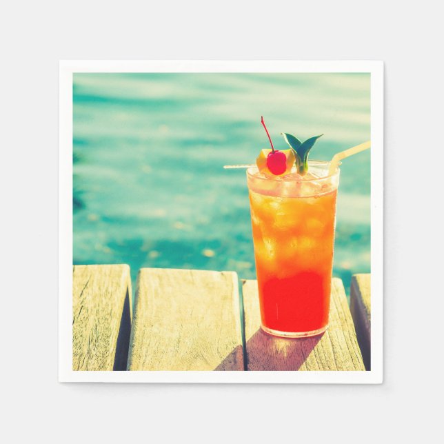Servilleta De Papel fiesta de cóctel de fruta naranja (Anverso)