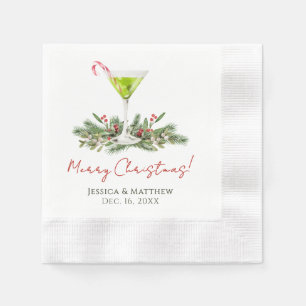 Servilleta De Papel Fiesta de cóctel de Martini de Navidad alegre pers