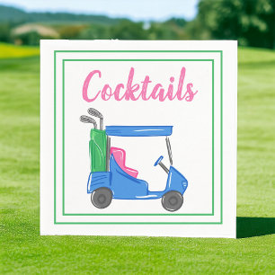 Servilleta De Papel Fiesta de cóctel en carrito de golf azul elegante