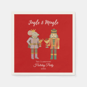 Servilleta De Papel Fiesta de Cóctel Jingle Mingle Rojo Personalizado