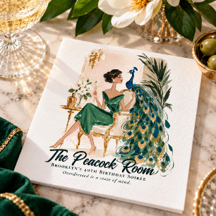 Servilleta De Papel Fiesta de Cóctel Pavo Real Vintage de Nueva Orlean