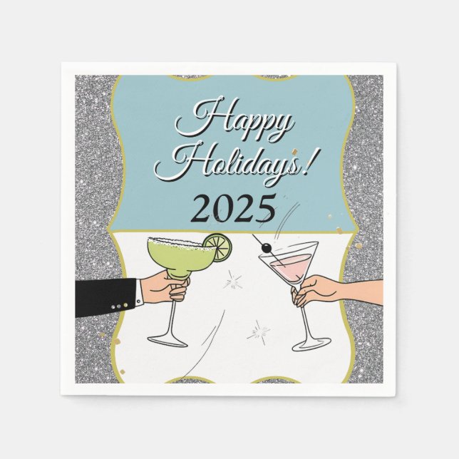 Servilleta De Papel Fiesta de cócteles, conversaciones sofisticadas, b (Anverso)