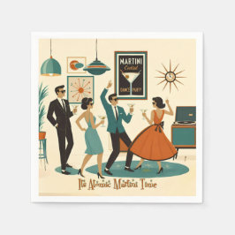 Servilleta De Papel Fiesta de Cócteles Es Hora del Martini de Época Mo