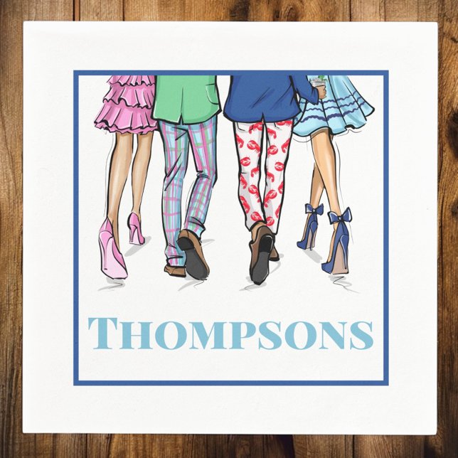 Servilleta De Papel Fiesta de cócteles Moda Parejas Lobster Preppy Nom (Subido por el creador)