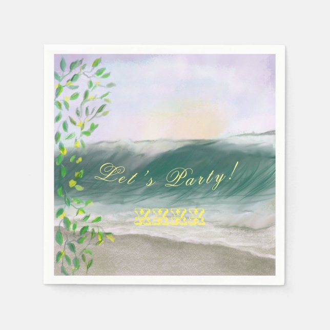 Servilleta De Papel Fiesta de cócteles Ocean Beach Celebración Cóctel (Anverso)