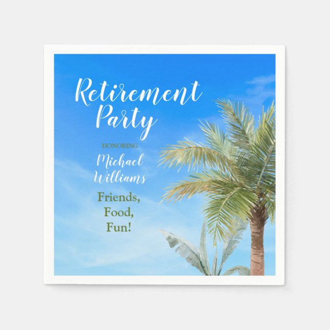 Servilleta De Papel Fiesta de comida de amigos de fiesta de playa de r (Anverso)