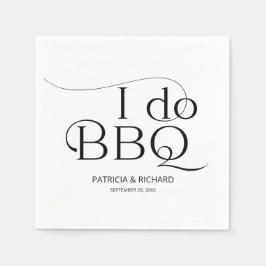 Servilleta De Papel Fiesta de compromiso Black And White I do BBQ