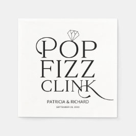 Servilleta De Papel Fiesta de compromiso Black And White Pop Fizz Clin