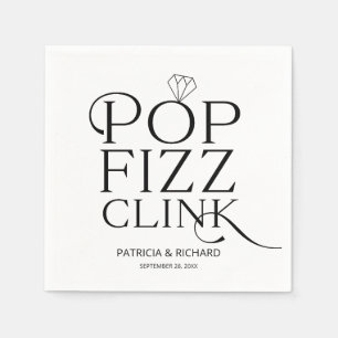 Servilleta De Papel Fiesta de compromiso Black And White Pop Fizz Clin